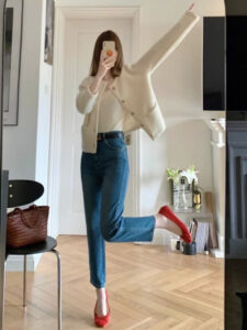 chanel style mohair sweater coat for women, a new knitted cardigan for early autumn 2025, an outerwear top with a high end feel