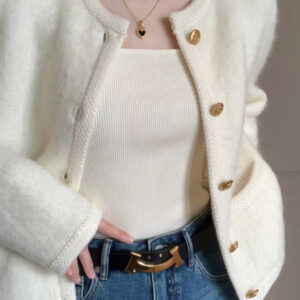 chanel style mohair sweater coat for women, a new knitted cardigan for early autumn 2025, an outerwear top with a high end feel